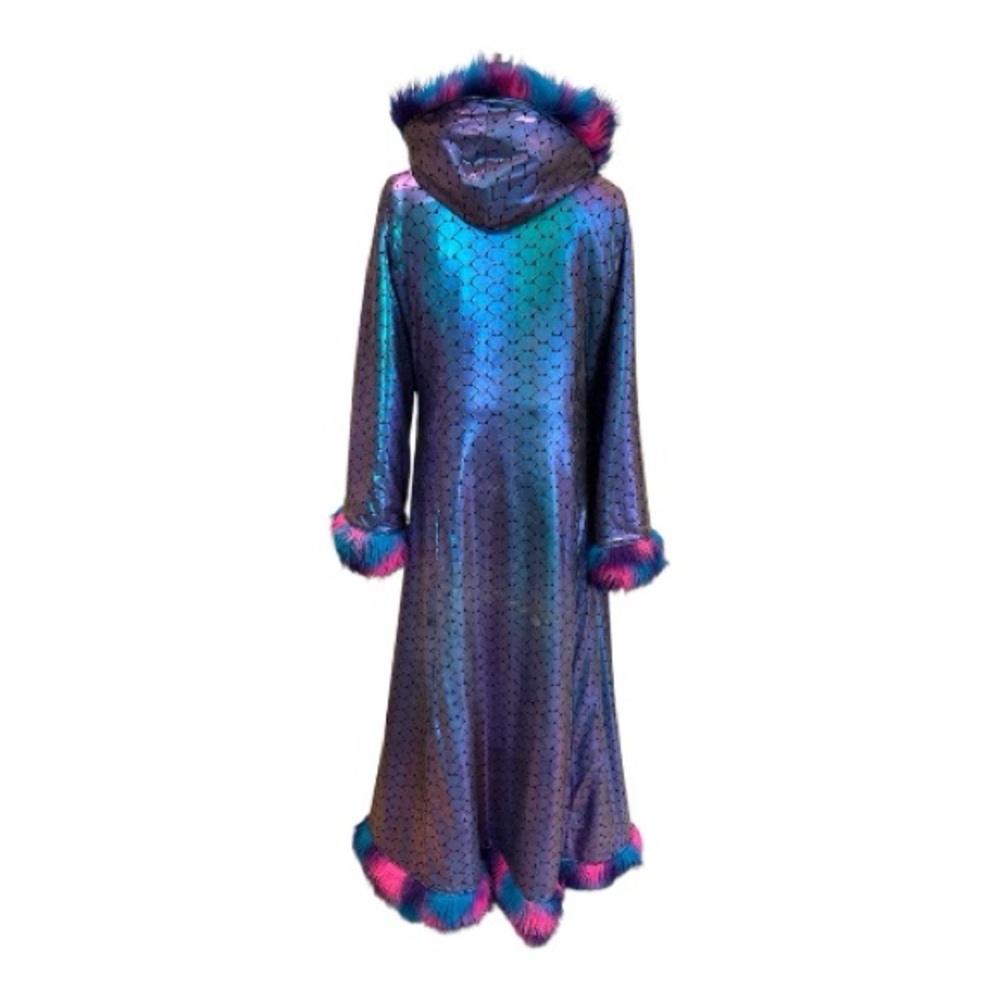 Vibrant Multicolor Reversible Faux Fur coat for Festivals, Burning Man. - Picture 3 of 6